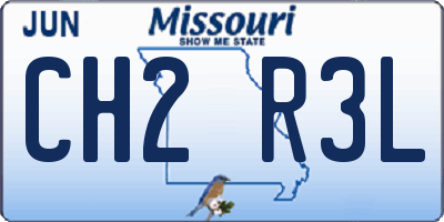 MO license plate CH2R3L