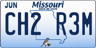MO license plate CH2R3M