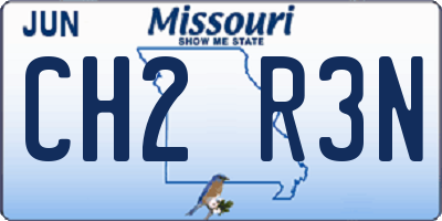 MO license plate CH2R3N
