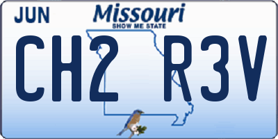 MO license plate CH2R3V