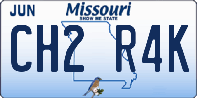 MO license plate CH2R4K