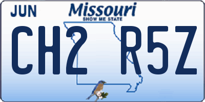 MO license plate CH2R5Z