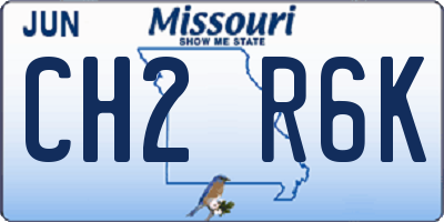 MO license plate CH2R6K