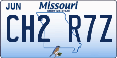 MO license plate CH2R7Z