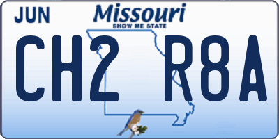 MO license plate CH2R8A