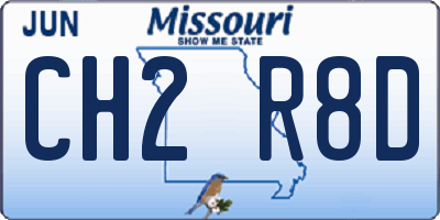 MO license plate CH2R8D