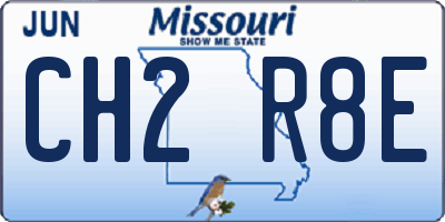 MO license plate CH2R8E