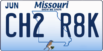 MO license plate CH2R8K