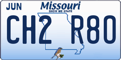 MO license plate CH2R8O