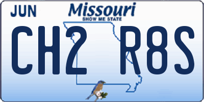 MO license plate CH2R8S