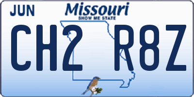 MO license plate CH2R8Z