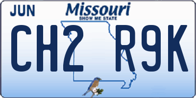 MO license plate CH2R9K