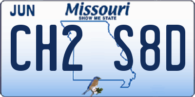 MO license plate CH2S8D