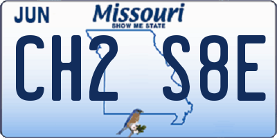 MO license plate CH2S8E