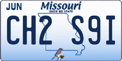 MO license plate CH2S9I