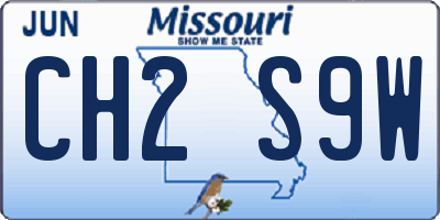 MO license plate CH2S9W