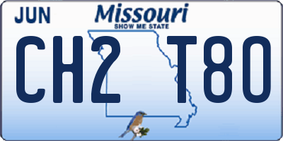 MO license plate CH2T8O