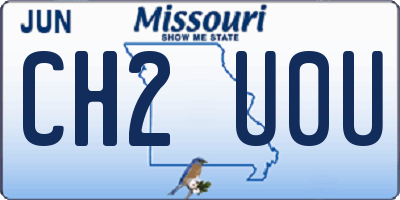 MO license plate CH2U0U