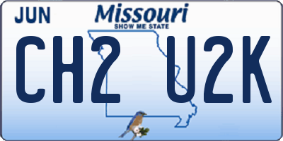 MO license plate CH2U2K