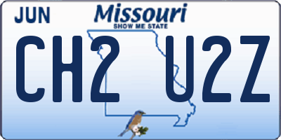 MO license plate CH2U2Z