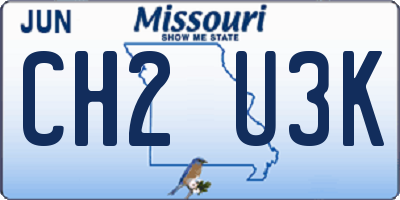 MO license plate CH2U3K