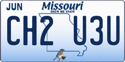 MO license plate CH2U3U