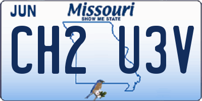 MO license plate CH2U3V