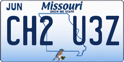 MO license plate CH2U3Z