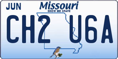 MO license plate CH2U6A