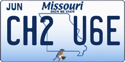 MO license plate CH2U6E