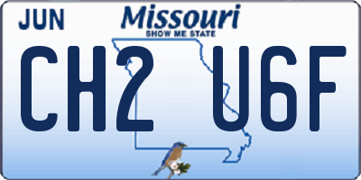 MO license plate CH2U6F