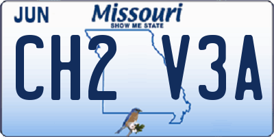 MO license plate CH2V3A