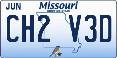 MO license plate CH2V3D