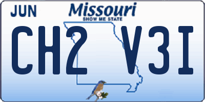 MO license plate CH2V3I