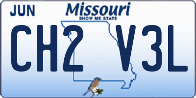 MO license plate CH2V3L