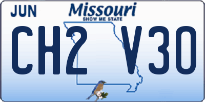 MO license plate CH2V3O