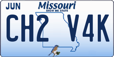 MO license plate CH2V4K