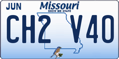 MO license plate CH2V4O