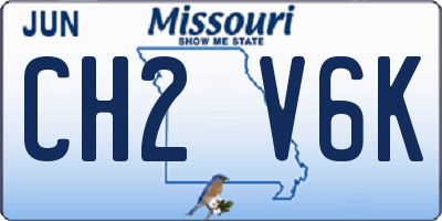 MO license plate CH2V6K