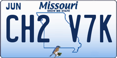 MO license plate CH2V7K