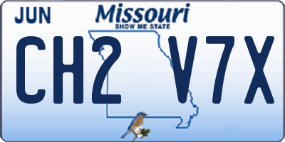 MO license plate CH2V7X
