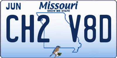 MO license plate CH2V8D