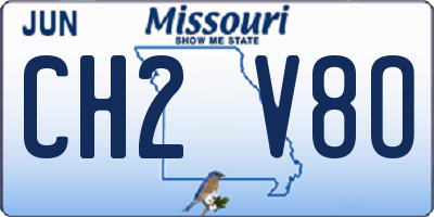 MO license plate CH2V8O