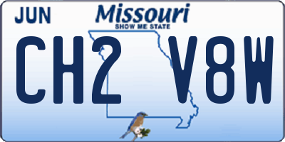 MO license plate CH2V8W