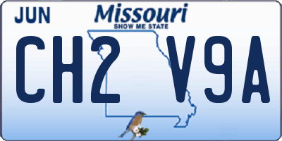 MO license plate CH2V9A