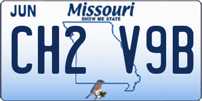 MO license plate CH2V9B