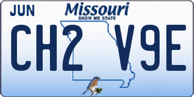 MO license plate CH2V9E