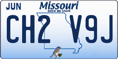 MO license plate CH2V9J