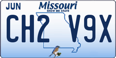 MO license plate CH2V9X