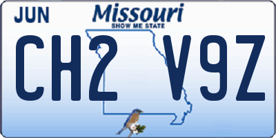 MO license plate CH2V9Z